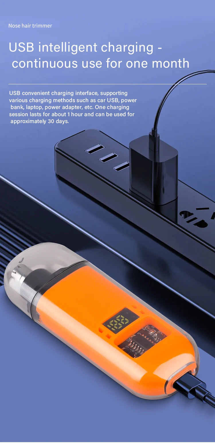 Rechargeable Nose & Ear Hair Trimmer, USB-C