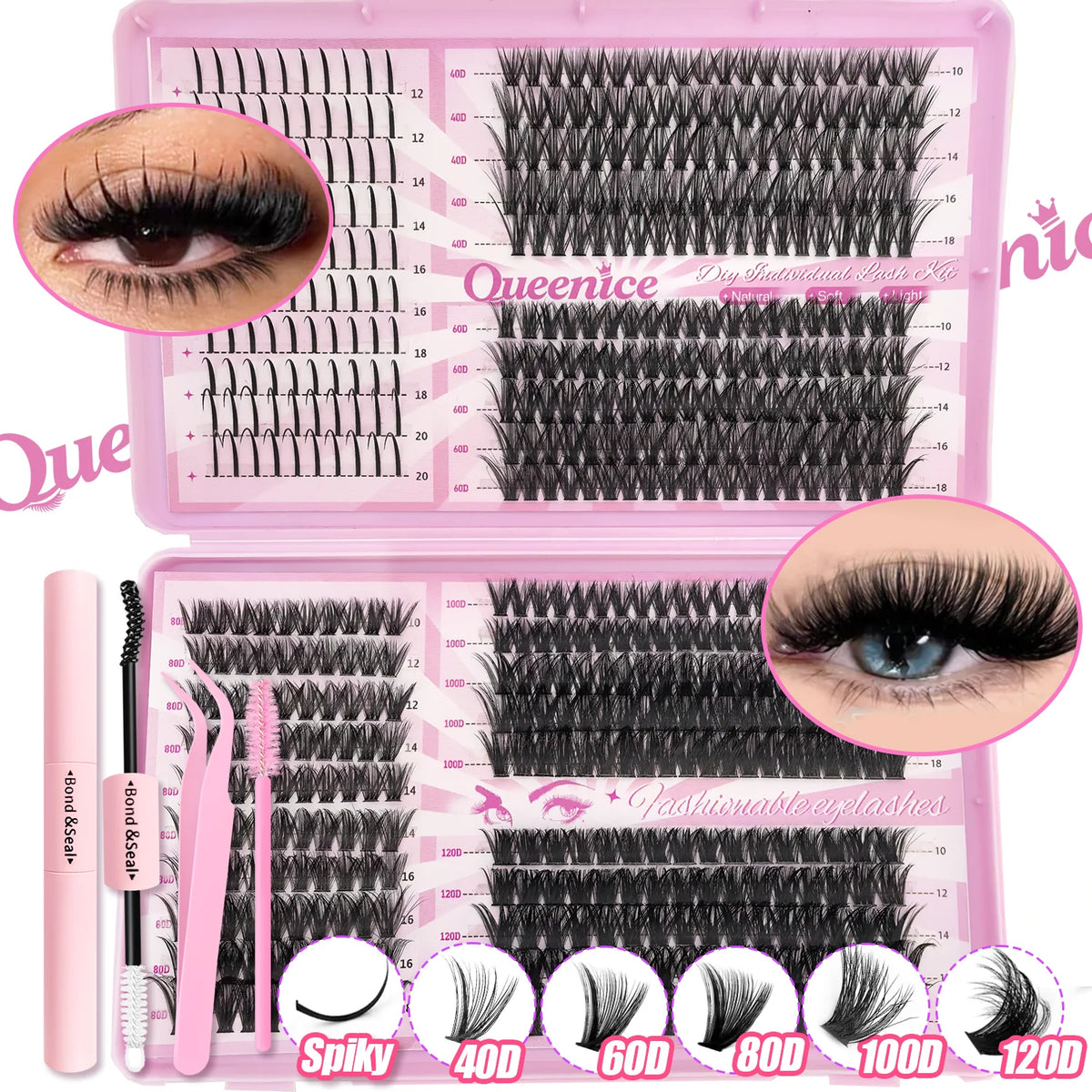 DIY Lash Cluster Extension Kit — 9-16mm with Bond & Seal