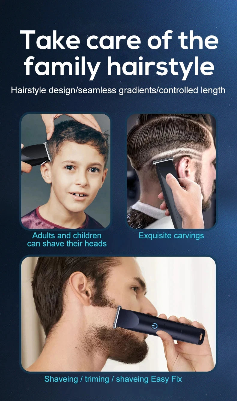 USB Rechargeable Hair & Beard Trimmer — Adjustable Cutter Head