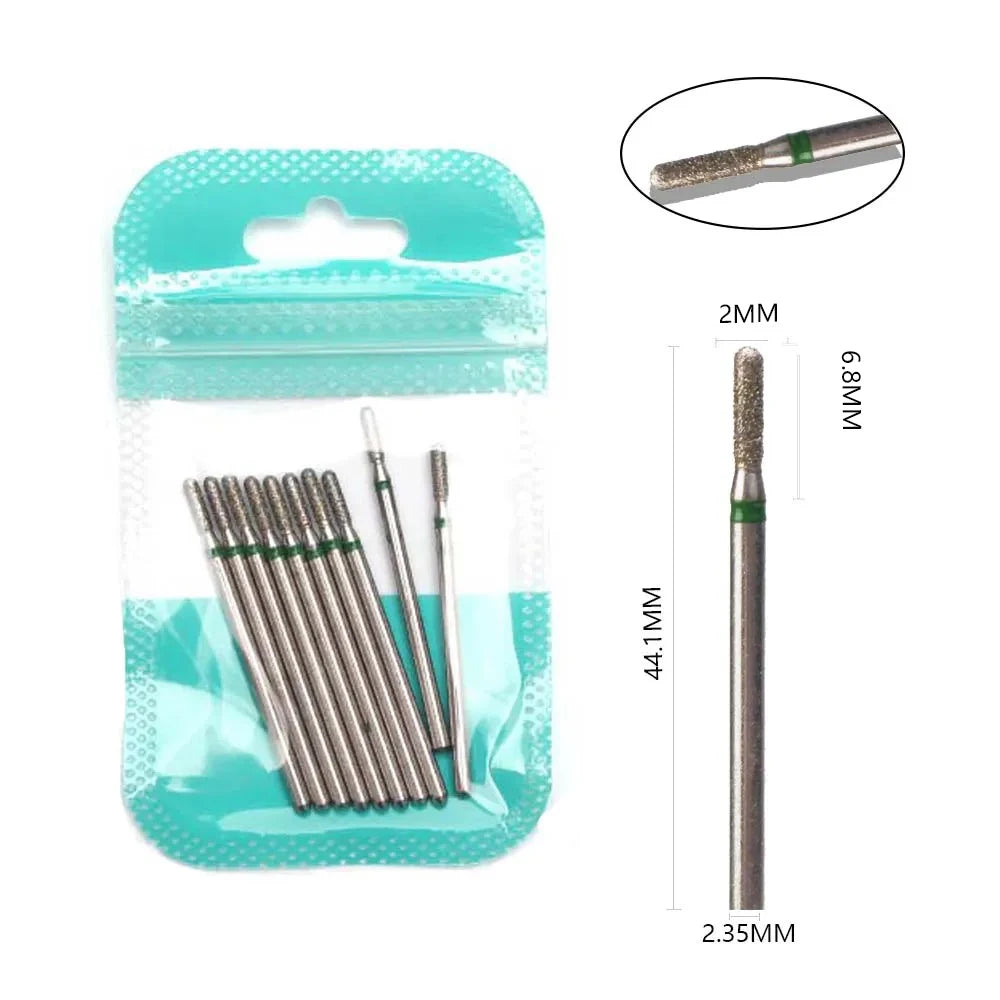 10-Piece Diamond Nail Drill Bit Set — 2.35mm Shank