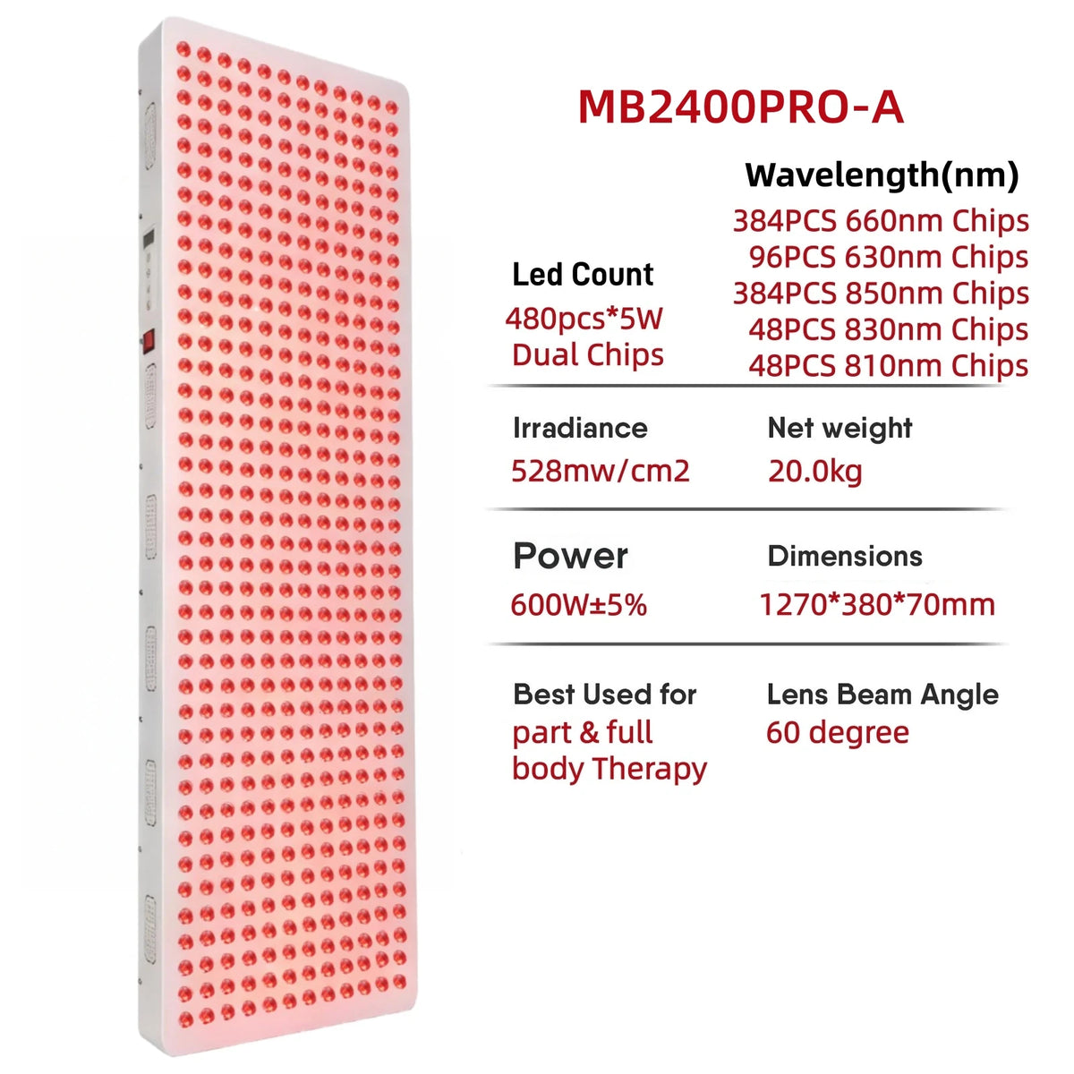 Full Body Red & Near-Infrared Light Therapy Panel
