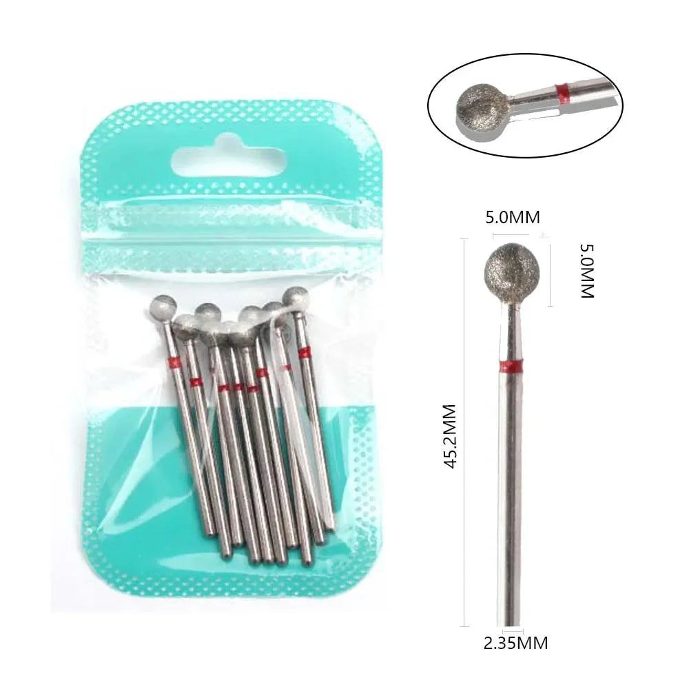 10-Piece Diamond Nail Drill Bit Set — 2.35mm Shank