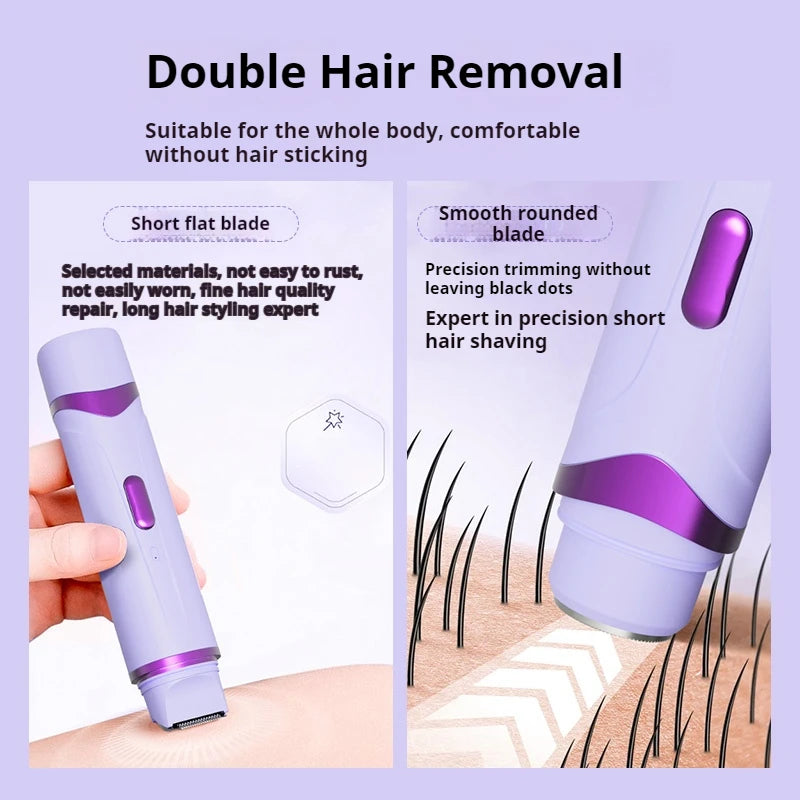 2-in-1 Rechargeable Electric Razor for Women — Underarm & Body Trimmer