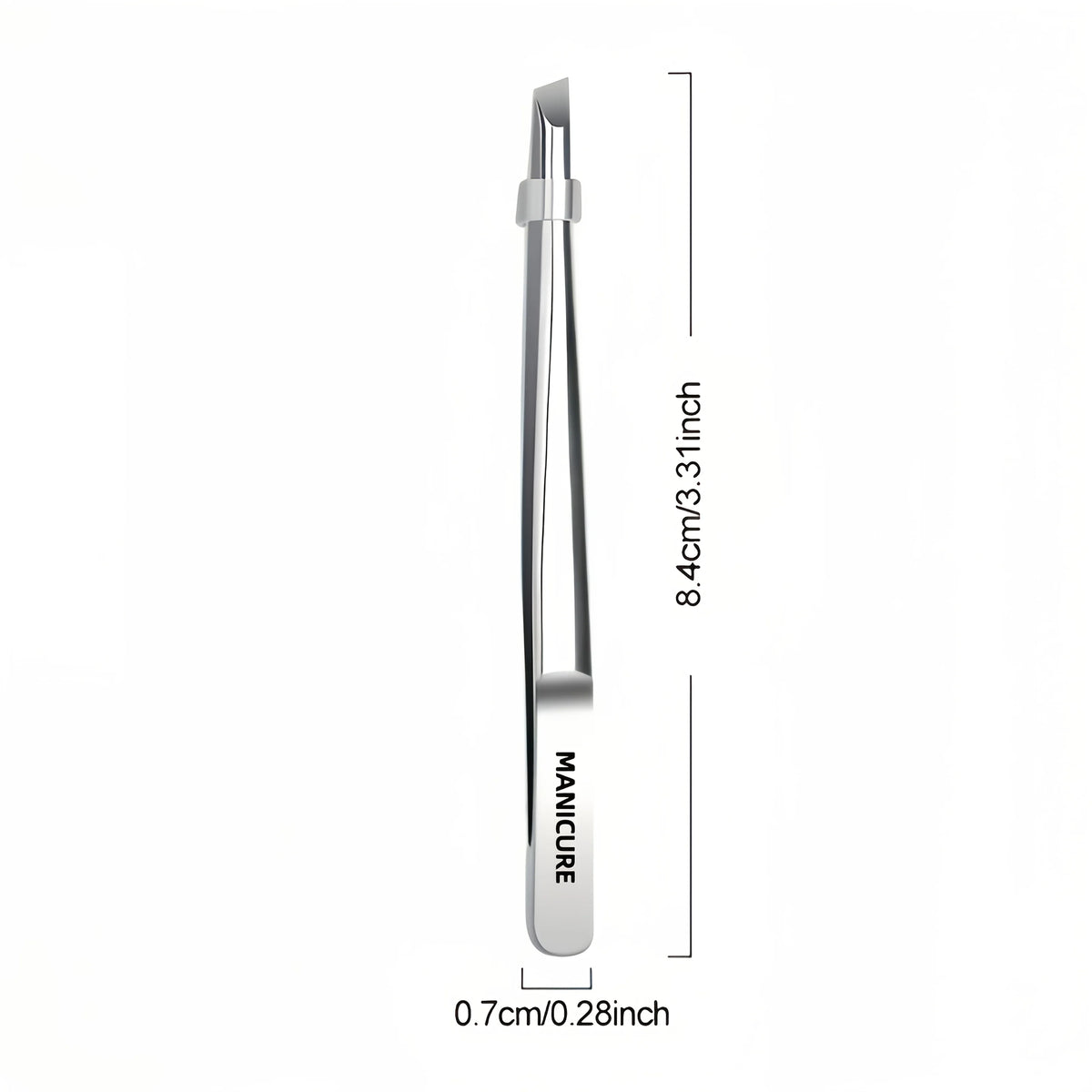 Slant-Tip Stainless Steel Tweezers — Eyebrow Tool