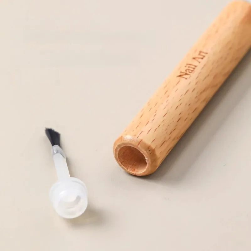 Nail Art Brush Set with Detachable Wooden Grip