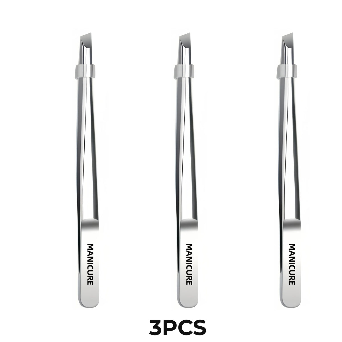 Slant-Tip Stainless Steel Tweezers — Eyebrow Tool