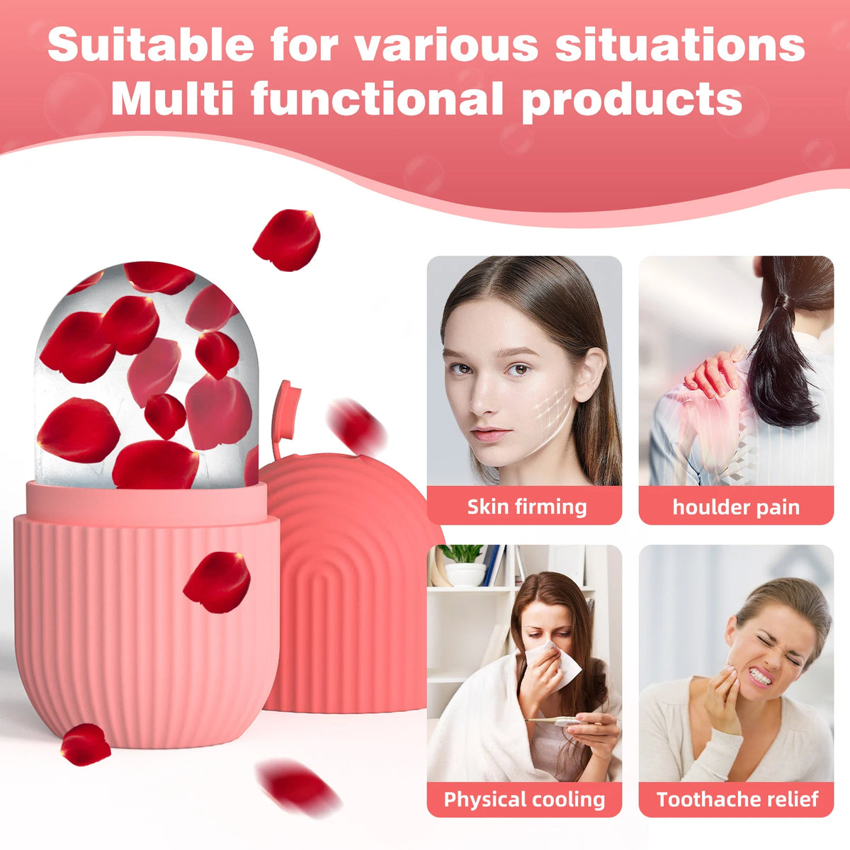 Silicone Face Ice Cube Mold & Roller