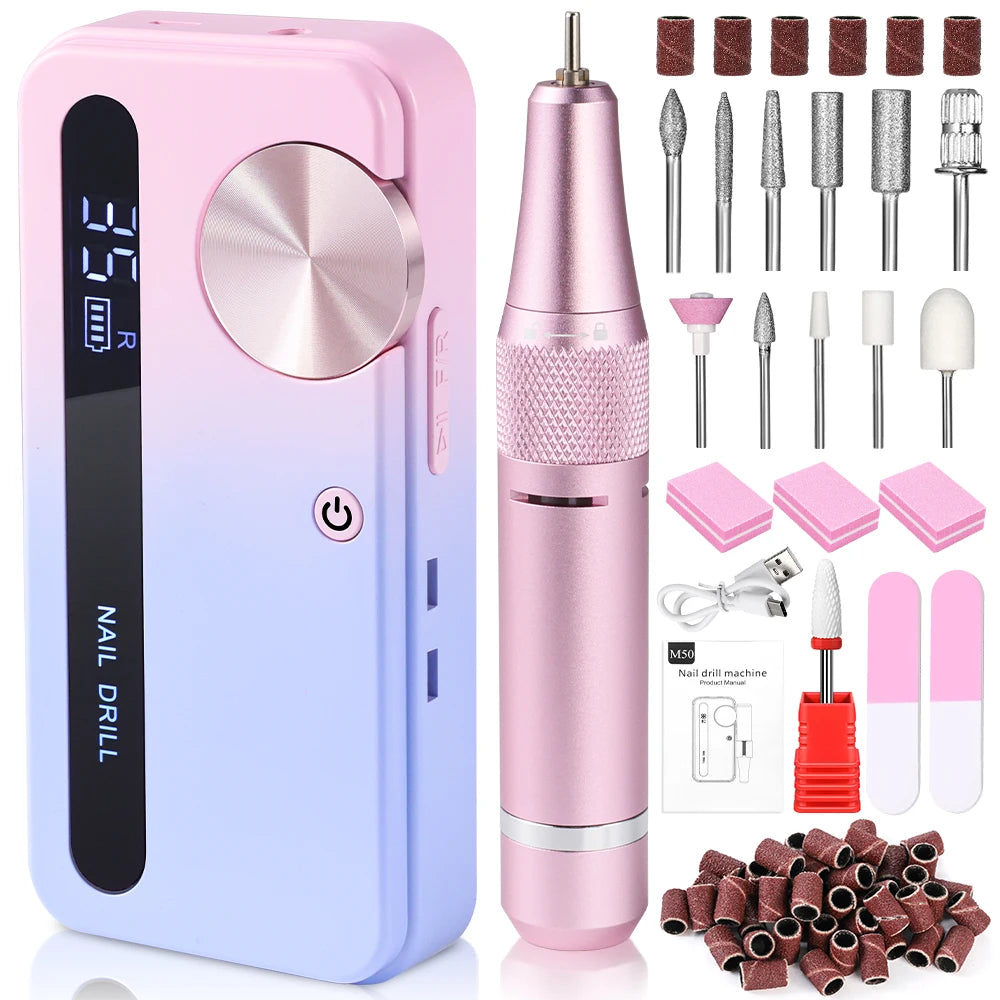 Professional Electric Nail Drill — 35,000 RPM, Rechargeable