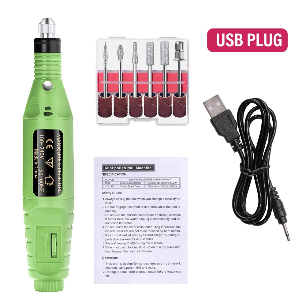 LULAA Electric Nail Drill Machine Set — Manicure & Pedicure Kit