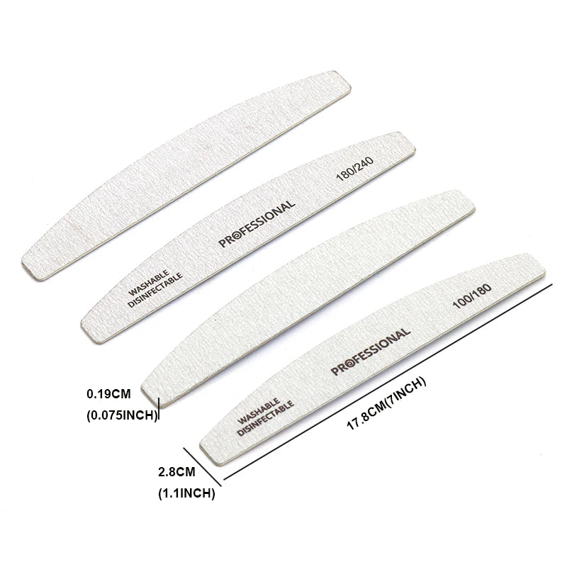Wooden Nail File Set — 10 Double-Sided Buffers, 100/180 Grit