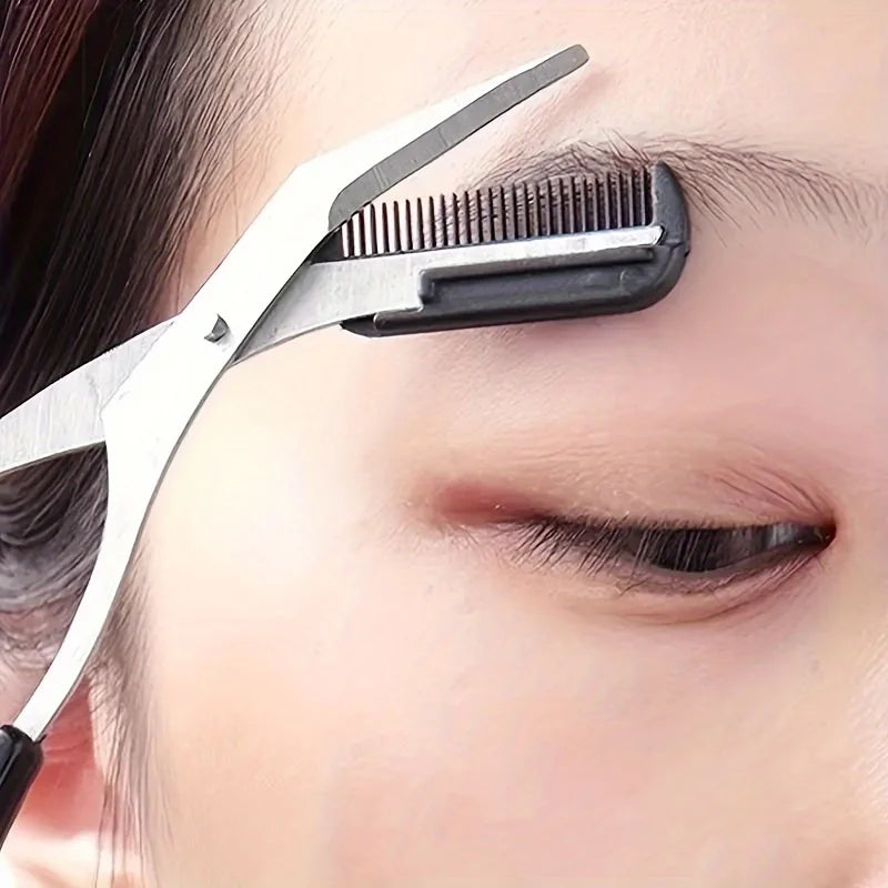 Eyebrow Trimming Scissors with Comb — Precision Grooming
