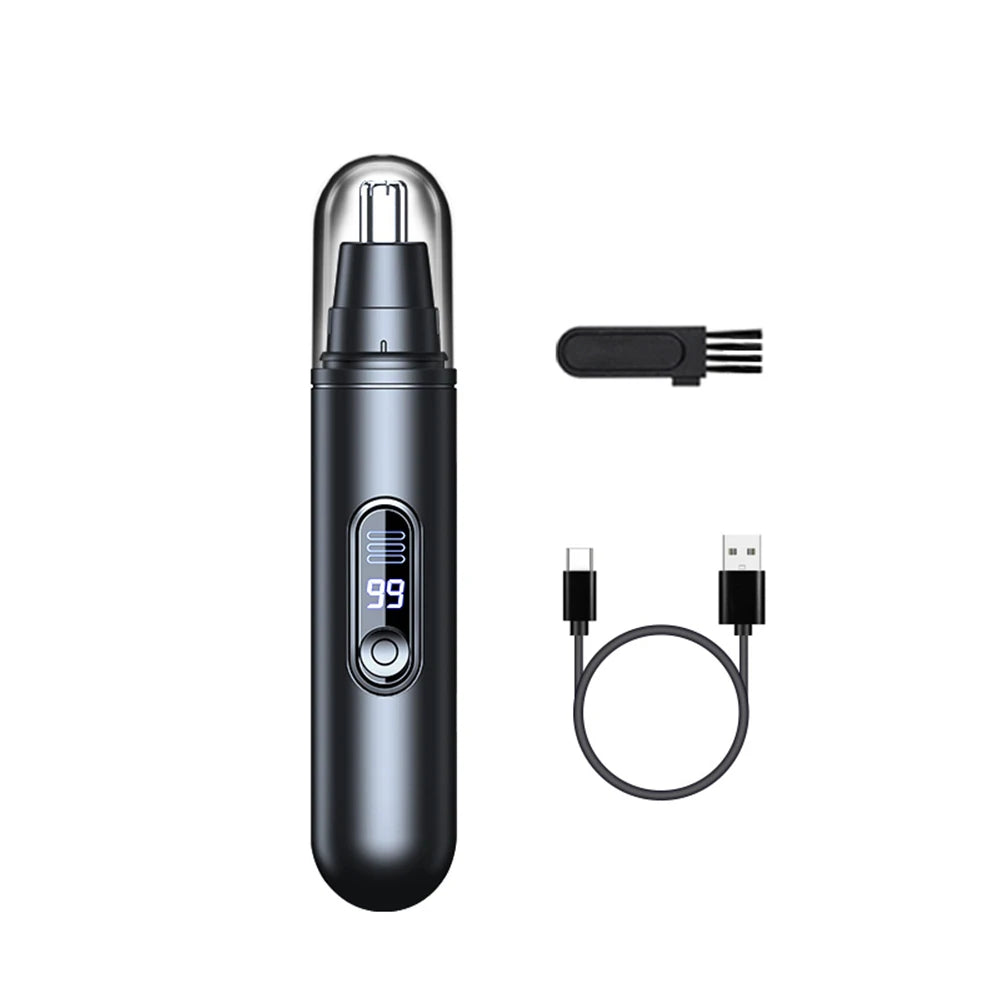 Rechargeable Nose & Ear Hair Trimmer with LED Battery Display