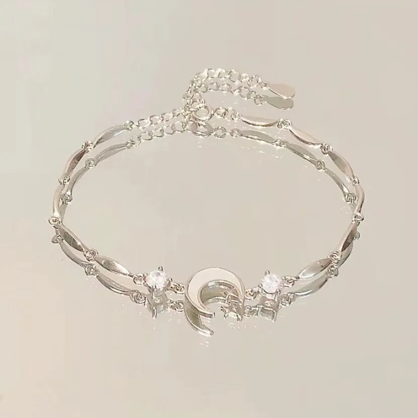 Cherry Blossom & Butterfly Charm Bracelet — Adjustable