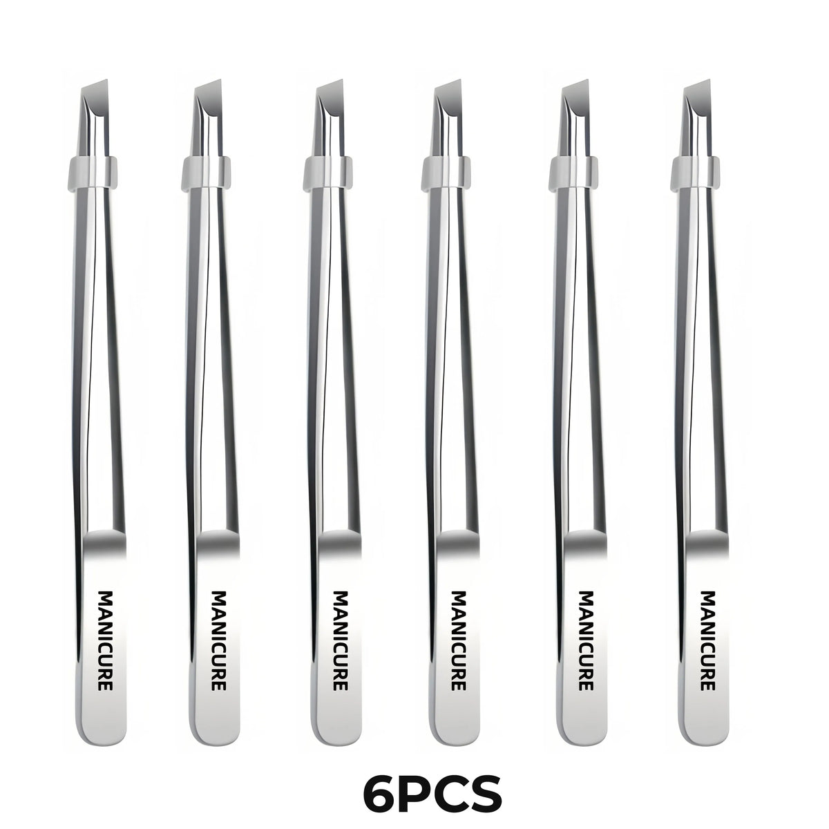 Slant-Tip Stainless Steel Tweezers — Eyebrow Tool