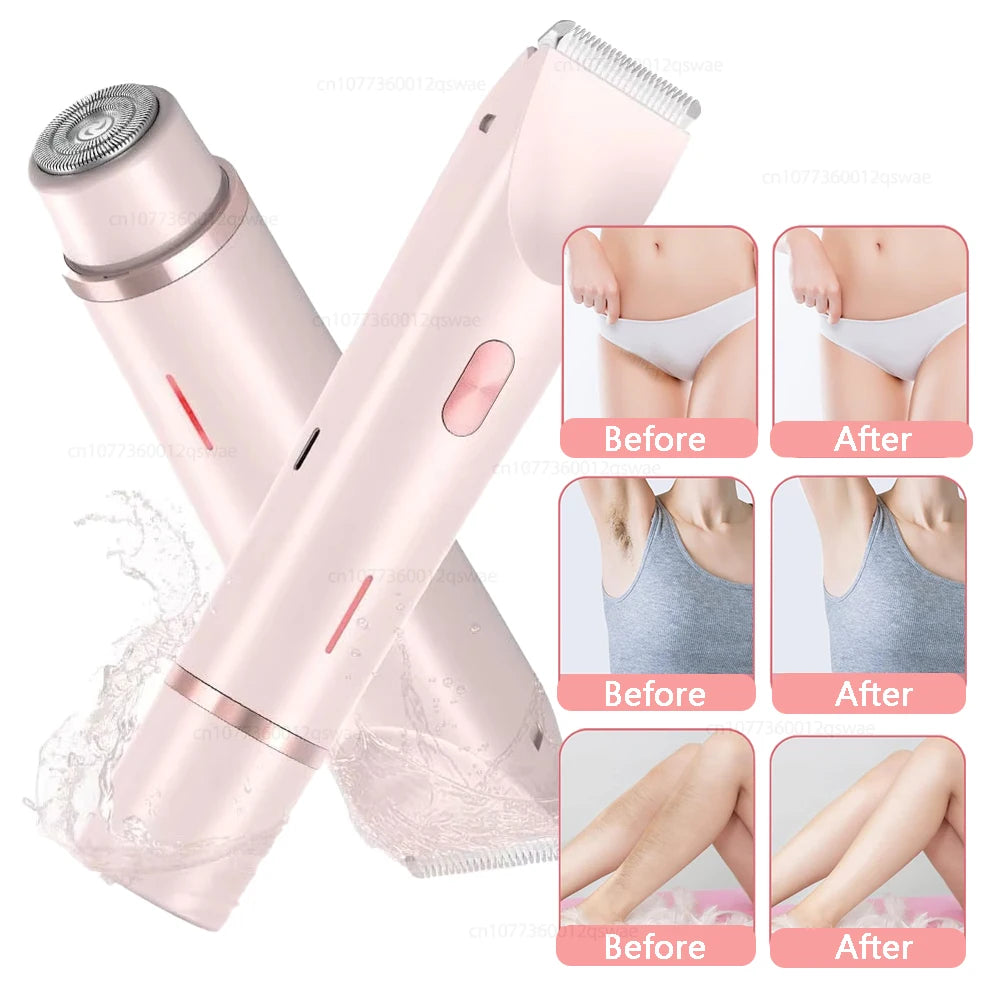 Women's Electric Shaver — Dual-Head Body & Bikini Trimmer