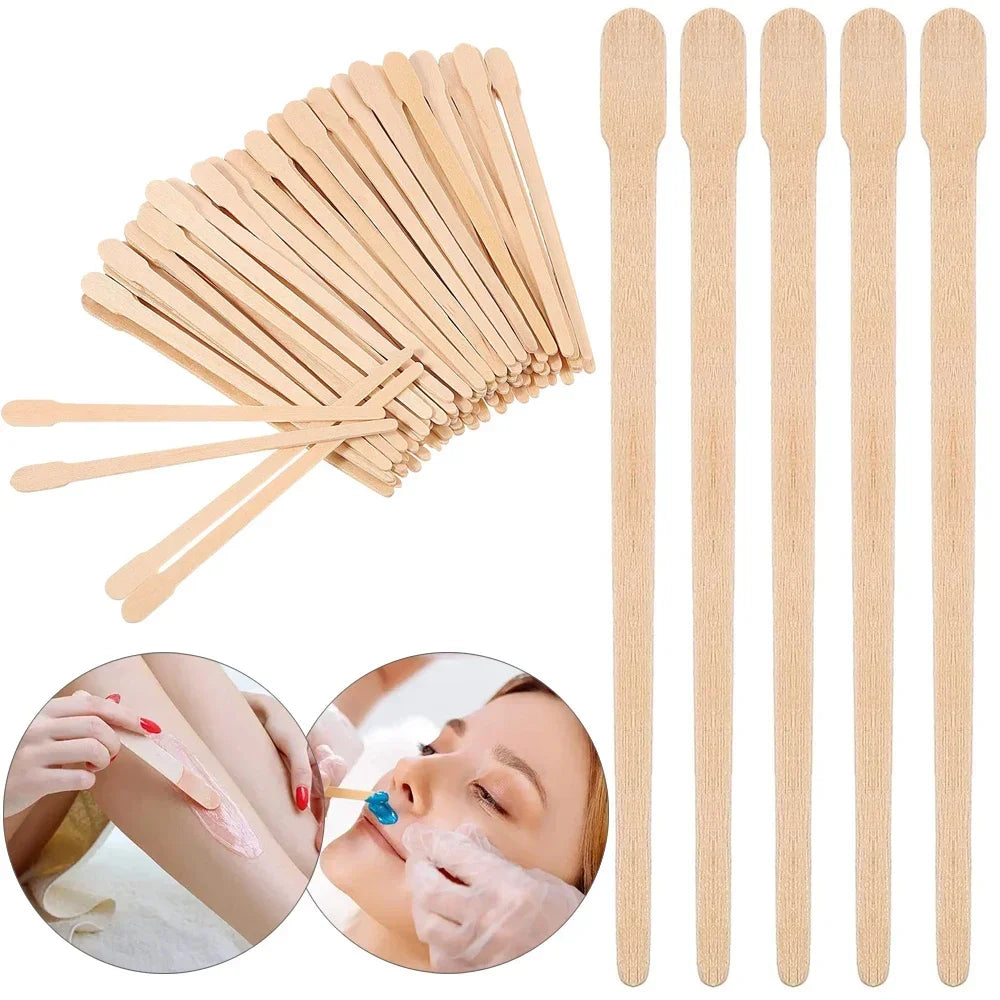 Wooden Wax Applicator Sticks — 100 Pack