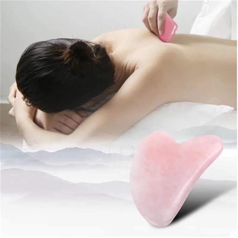 Rose Pink Gua Sha Massage Tool for Face & Body