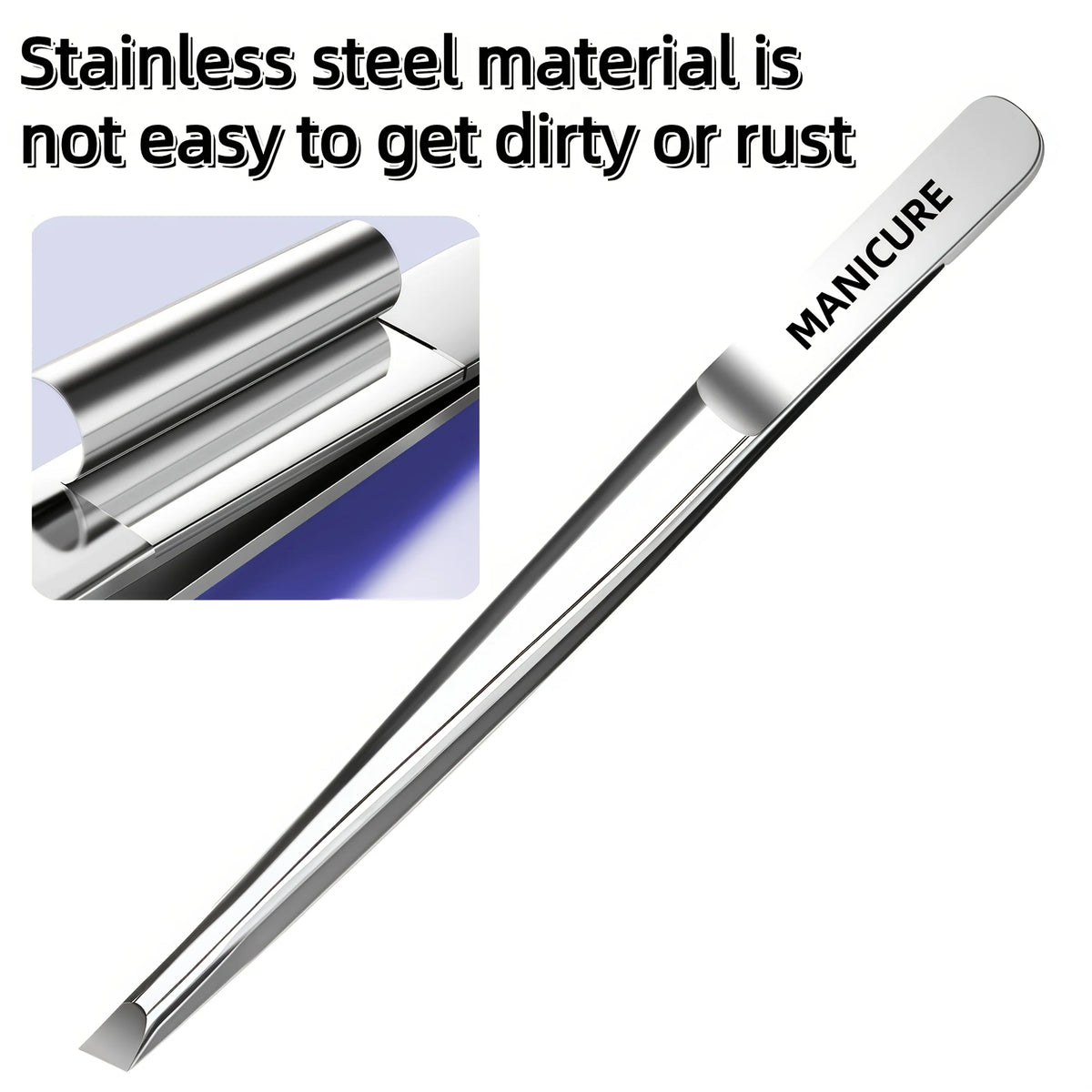 Slant-Tip Stainless Steel Tweezers — Eyebrow Tool