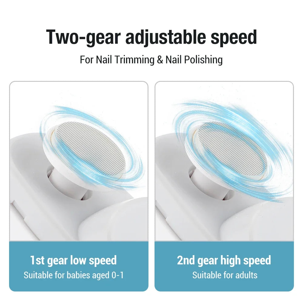 Electric Nail Trimmer with Built-In Light — Trim, Grind & Polish